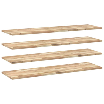 Floating Shelves 4 pcs 140x40x2 cm Untreated Solid Wood Acacia