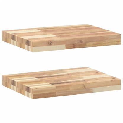 Floating Shelves 2 pcs 60x30x4 cm Untreated Solid Wood Acacia