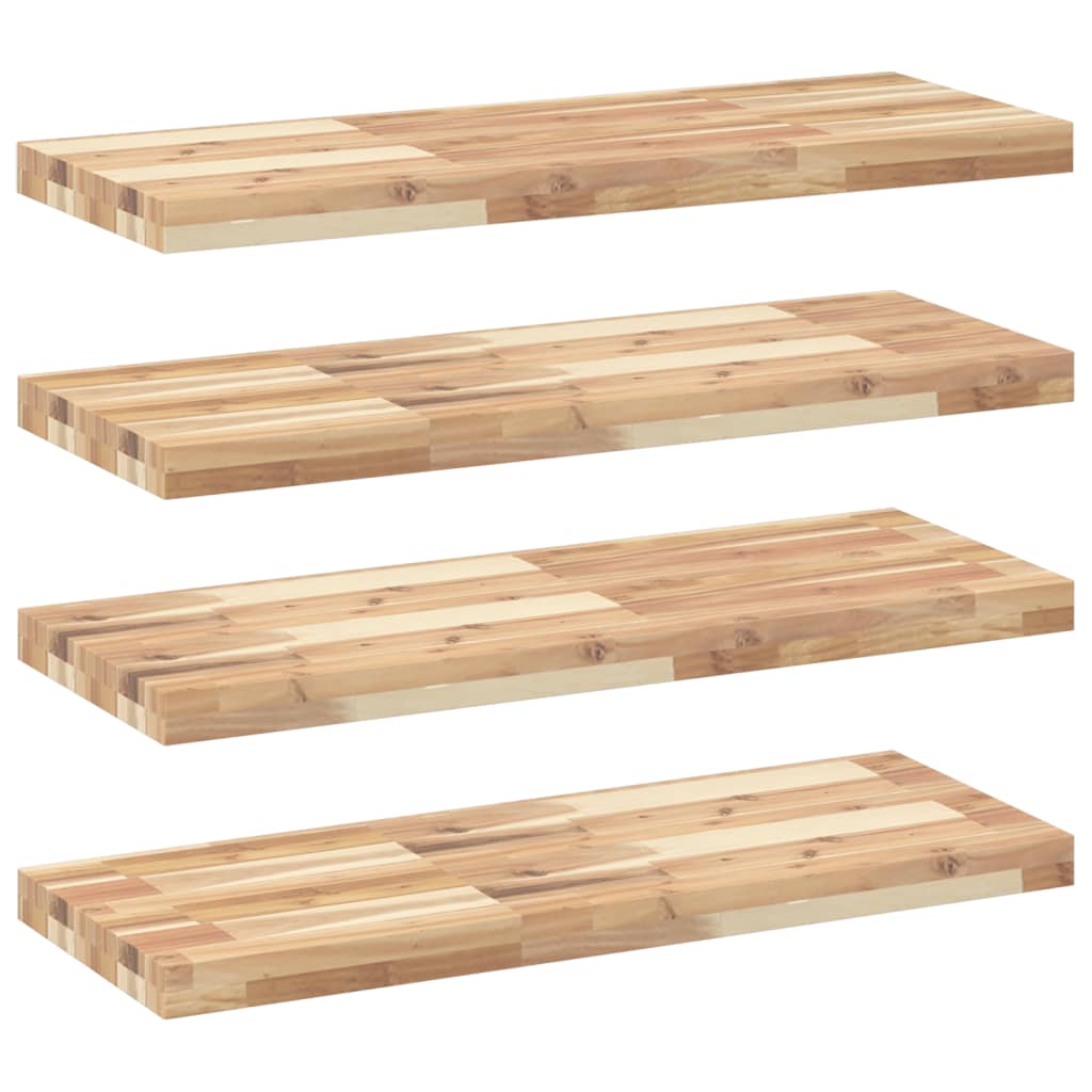 Floating Shelves 4 pcs 80x30x4 cm Untreated Solid Wood Acacia