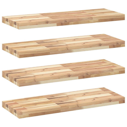 Floating Shelves 4 pcs 100x30x4 cm Untreated Solid Wood Acacia