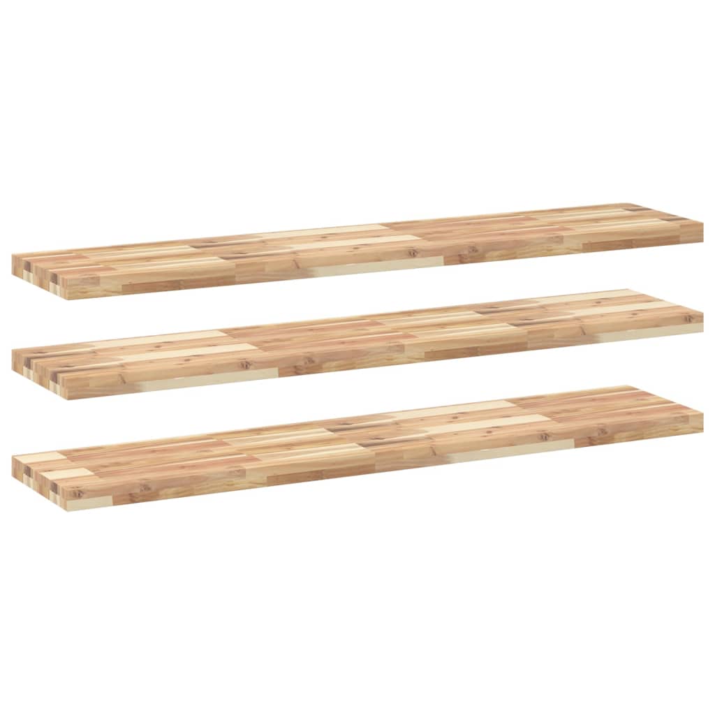 Floating Shelves 3 pcs 140x30x4 cm Untreated Solid Wood Acacia