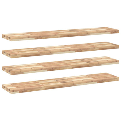 Floating Shelves 4 pcs 140x30x4 cm Untreated Solid Wood Acacia
