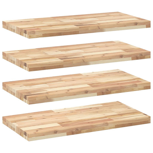 Floating Shelves 4 pcs 60x40x4 cm Untreated Solid Wood Acacia