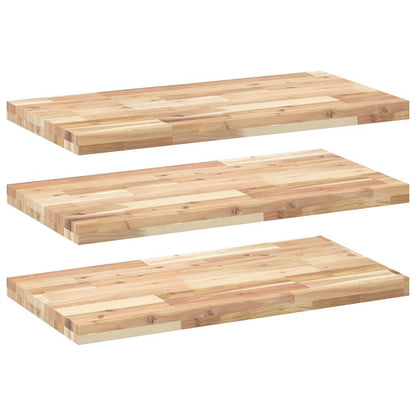 Floating Shelves 3 pcs 80x40x4 cm Untreated Solid Wood Acacia