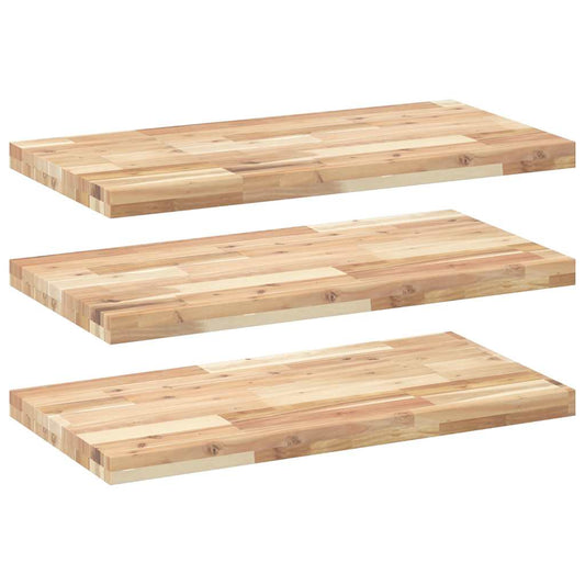 Floating Shelves 3 pcs 80x40x4 cm Untreated Solid Wood Acacia