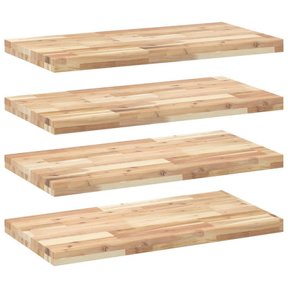 Floating Shelves 4 pcs 80x40x4 cm Untreated Solid Wood Acacia
