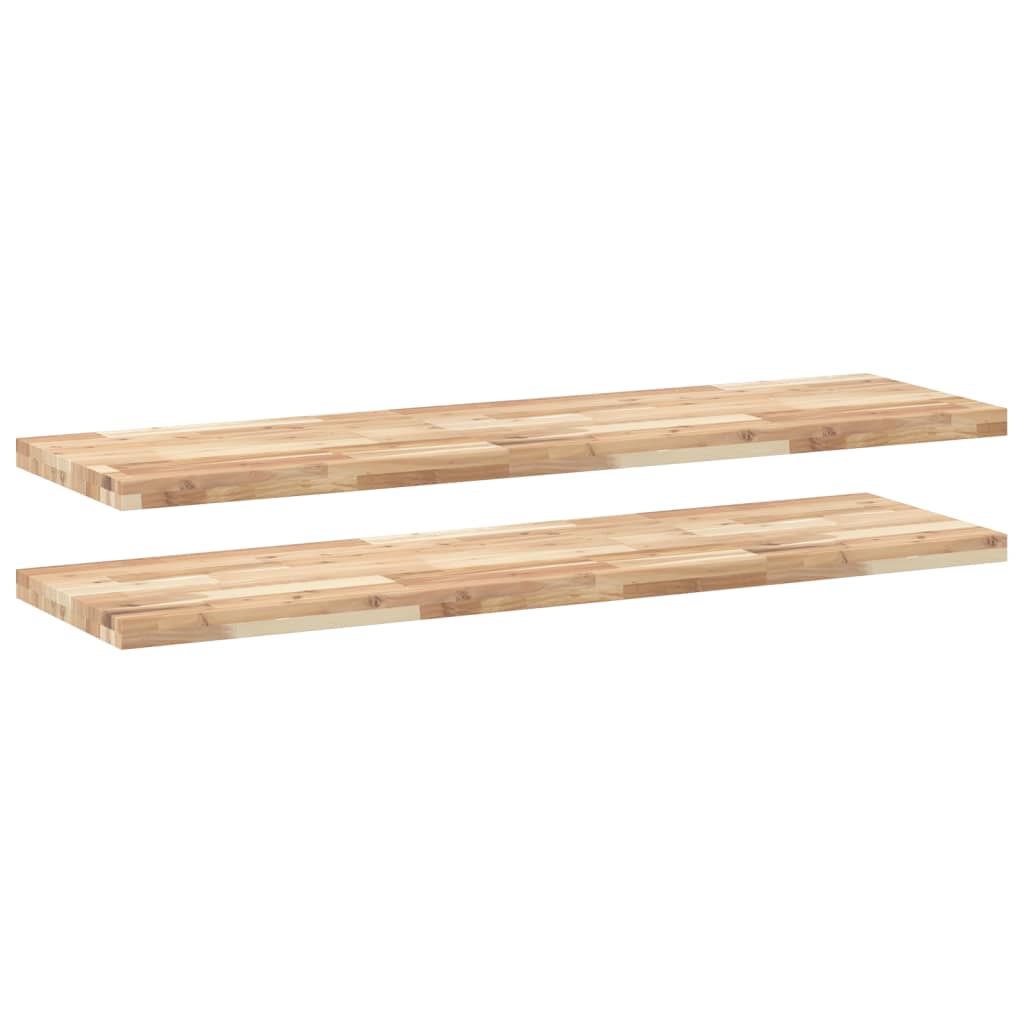 Floating Shelves 2 pcs 140x40x4 cm Untreated Solid Wood Acacia
