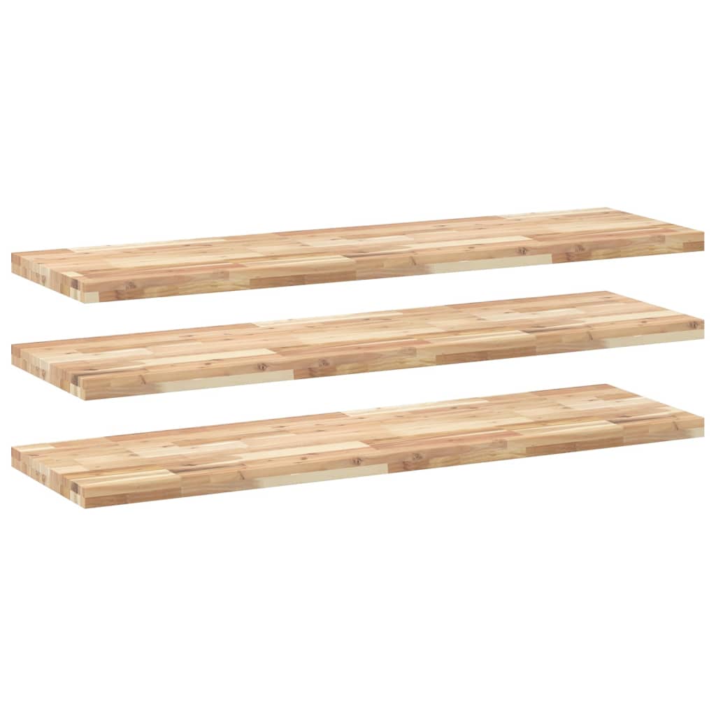 Floating Shelves 3 pcs 160x40x4 cm Untreated Solid Wood Acacia