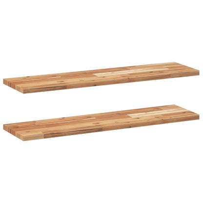 Floating Shelves 2 pcs 100x20x2 cm Oil Finished Solid Wood Acacia