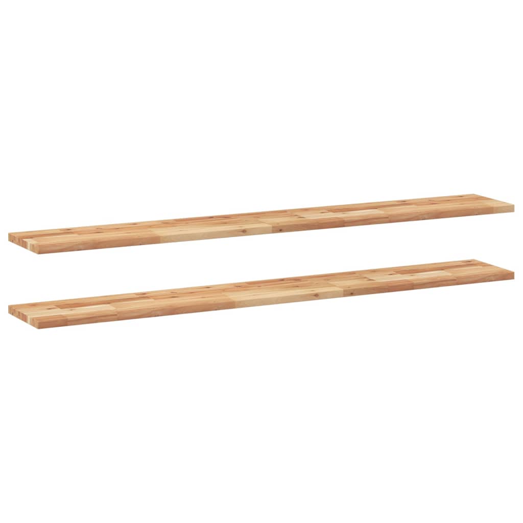 Floating Shelves 2 pcs 160x20x2 cm Oil Finished Solid Wood Acacia