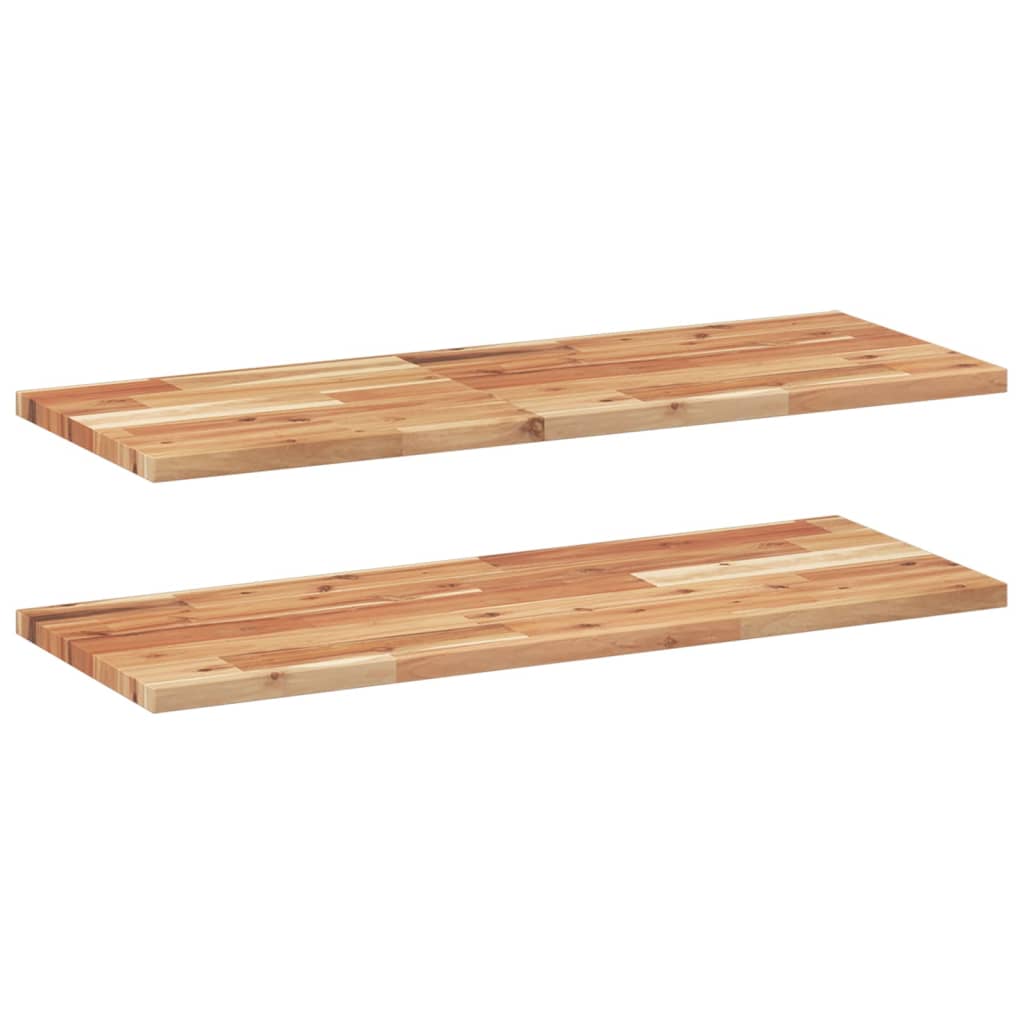 Floating Shelves 2 pcs 100x30x2 cm Oil Finished Solid Wood Acacia