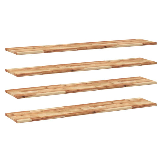 Floating Shelves 4 pcs 140x30x2 cm Oil Finished Solid Wood Acacia