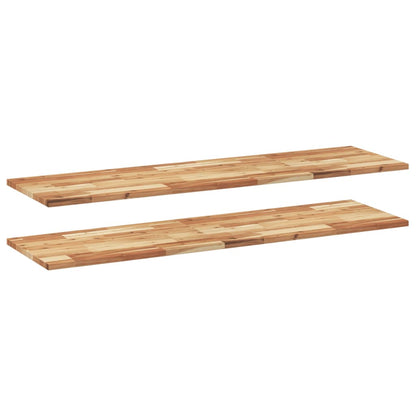Floating Shelves 2 pcs 120x40x2 cm Oil Finished Solid Wood Acacia