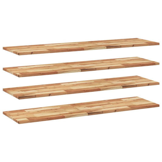 Floating Shelves 4 pcs 120x40x2 cm Oil Finished Solid Wood Acacia
