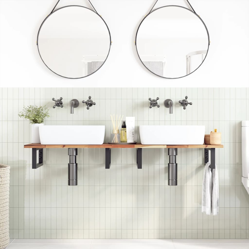 Bathroom Vanity Top Oil Finished 160x40x2 cm Solid Wood Acacia