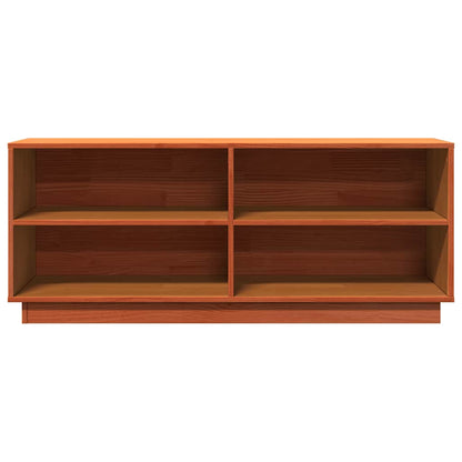 Shoe Cabinet Wax Brown 110x34x45 cm Solid Wood Pine