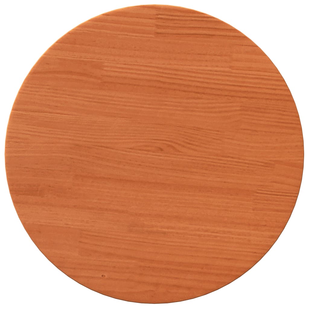 Table Top Round Wax Brown Ø40x2.5 cm Solid Wood Pine