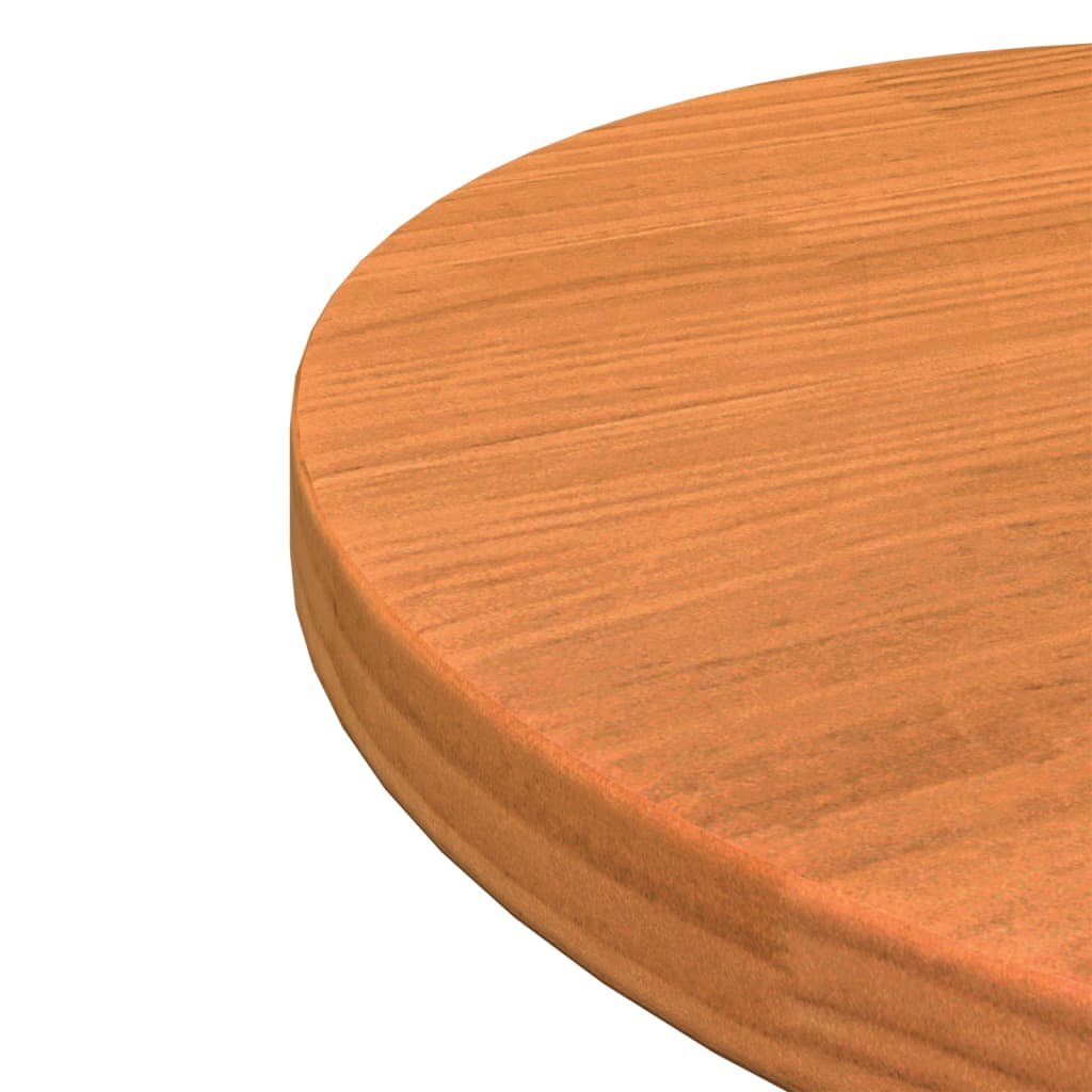 Table Top Round Wax Brown Ø40x2.5 cm Solid Wood Pine