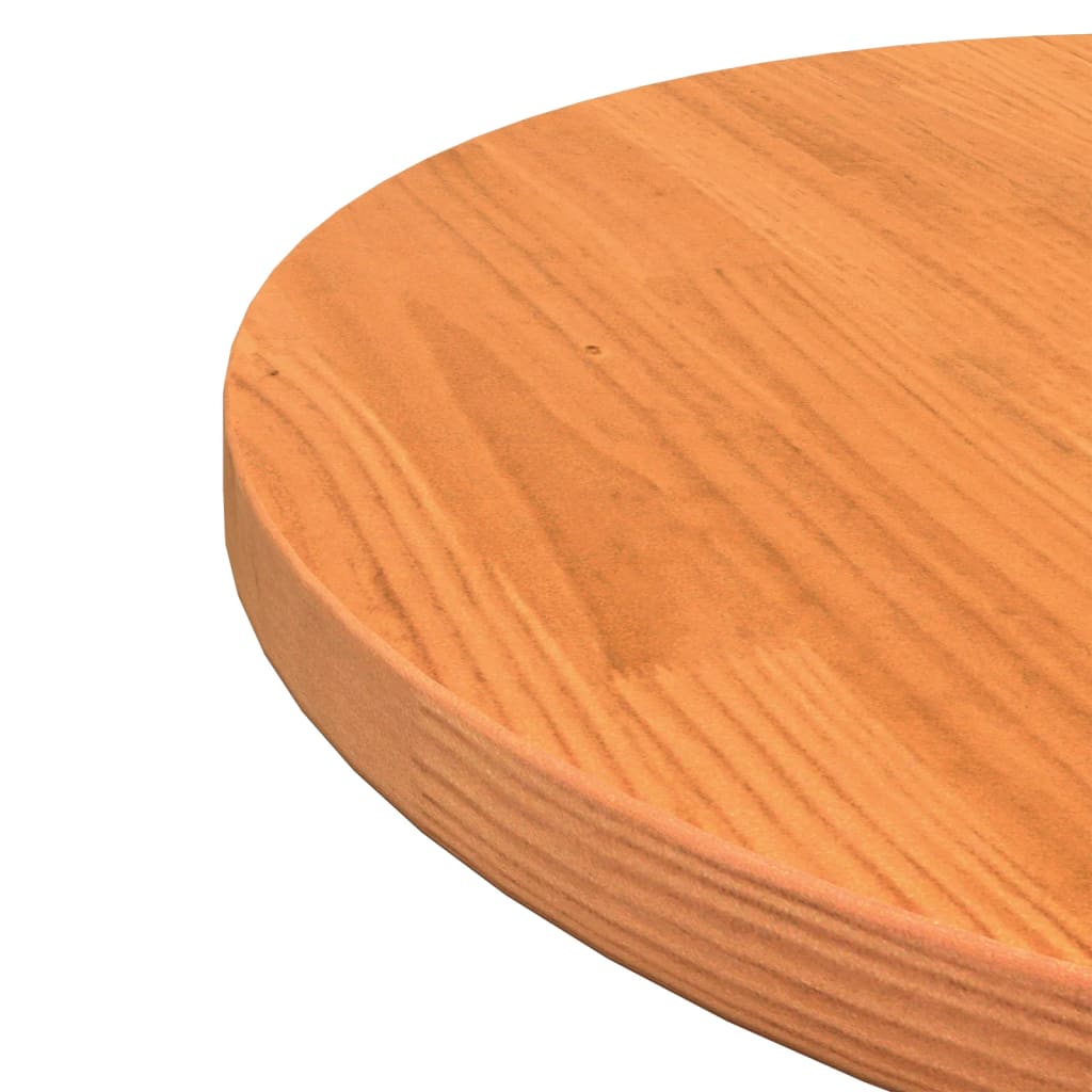 Table Top Round Wax Brown Ø50x2.5 cm Solid Wood Pine