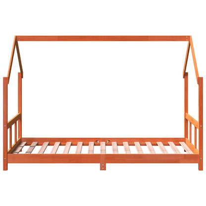 Kids Bed Frame Wax Brown 90x190 cm Solid Wood Pine