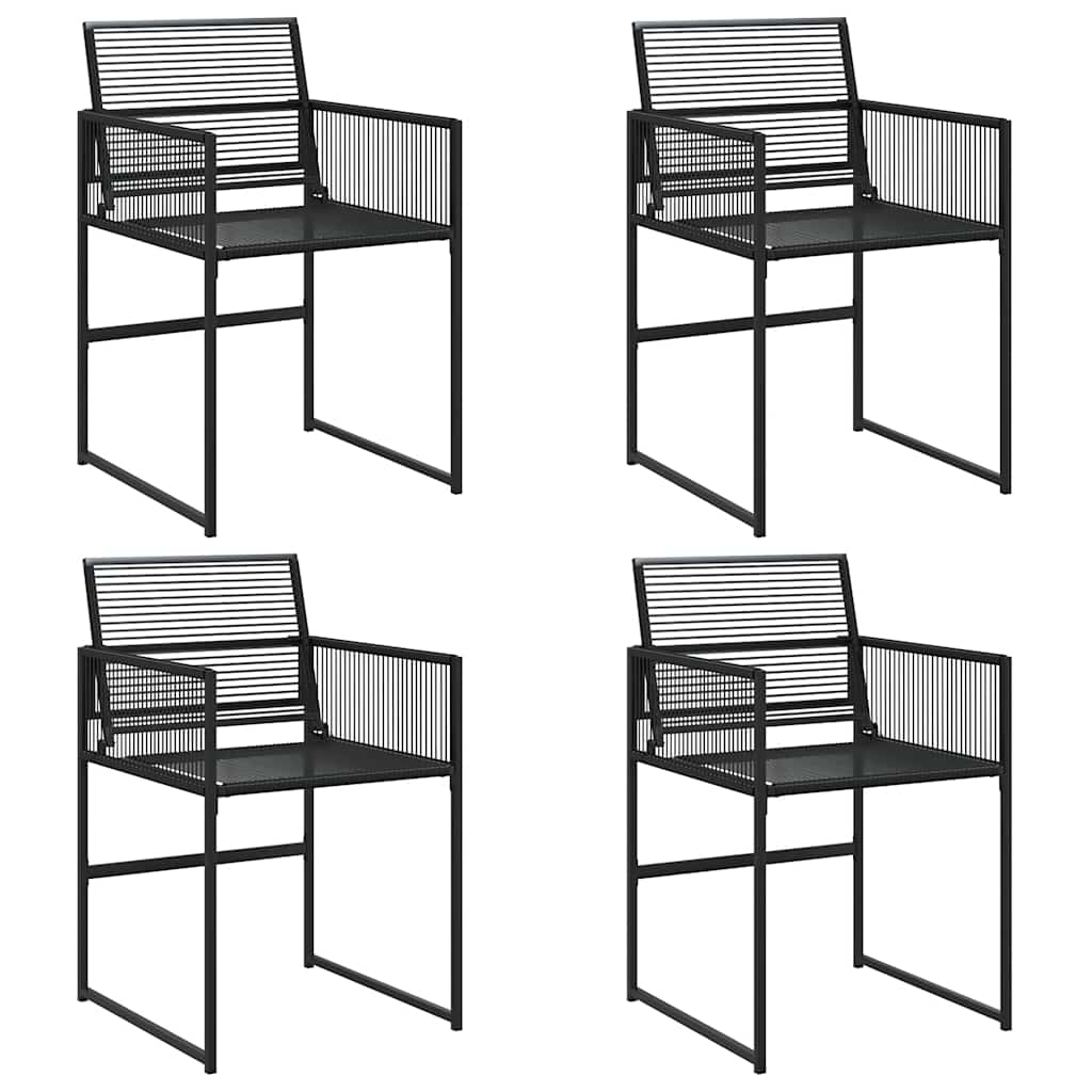 Garden Chairs 4 pcs Black Poly Rattan