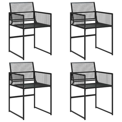 Garden Chairs 4 pcs Black Poly Rattan