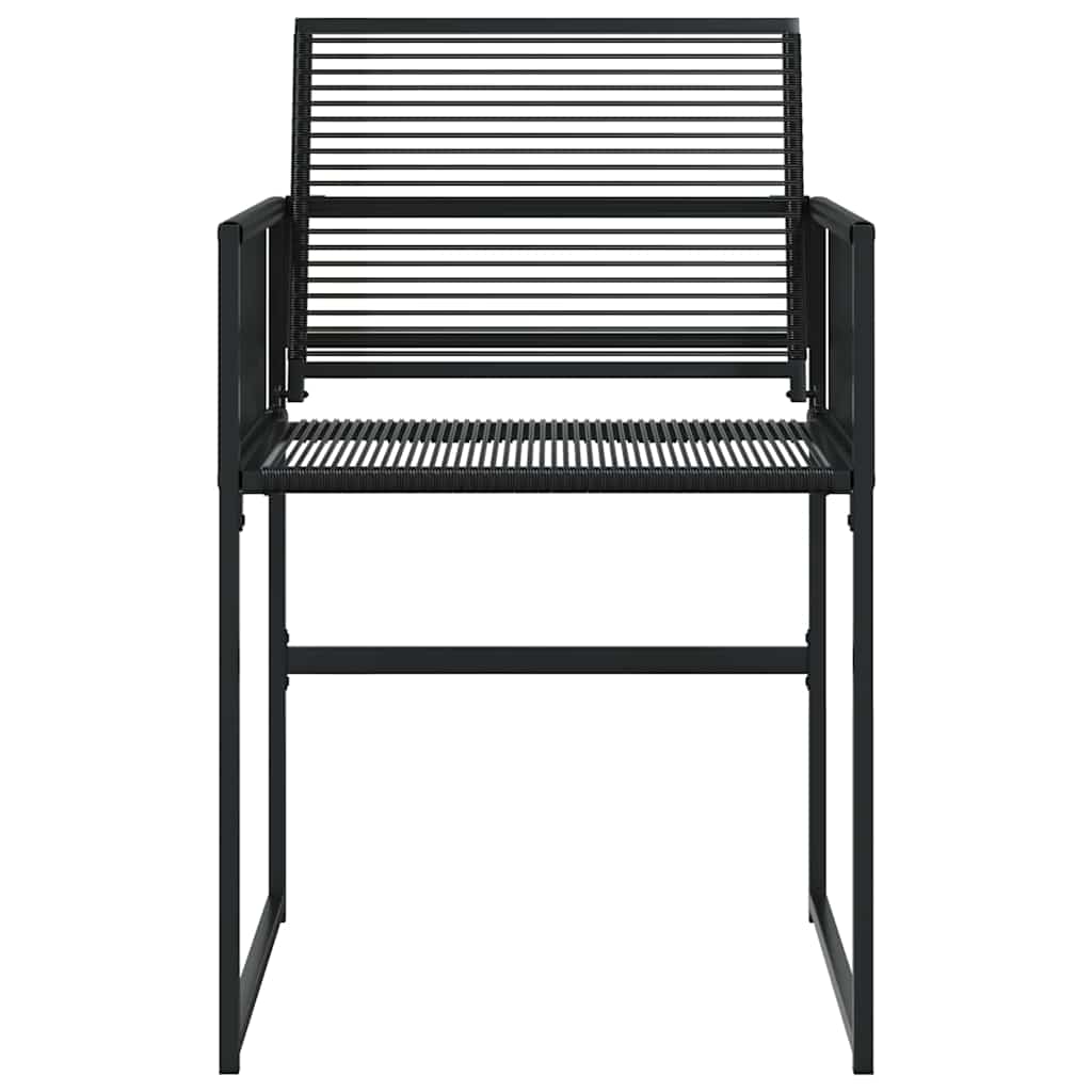 Garden Chairs 4 pcs Black Poly Rattan