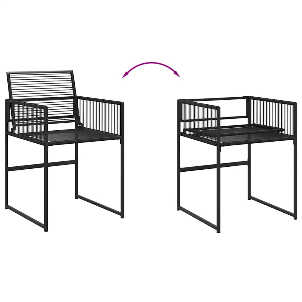 Garden Chairs 4 pcs Black Poly Rattan