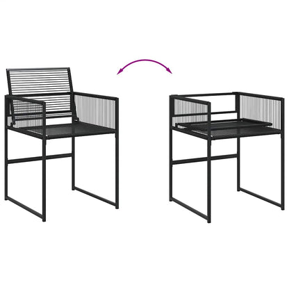 Garden Chairs 4 pcs Black Poly Rattan