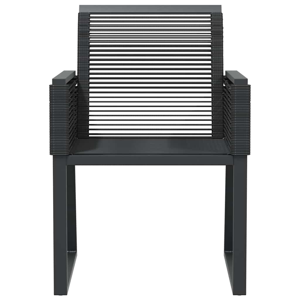 Garden Chairs 2 pcs Black Poly Rattan