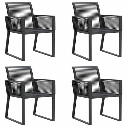 Garden Chairs 4 pcs Black Poly Rattan
