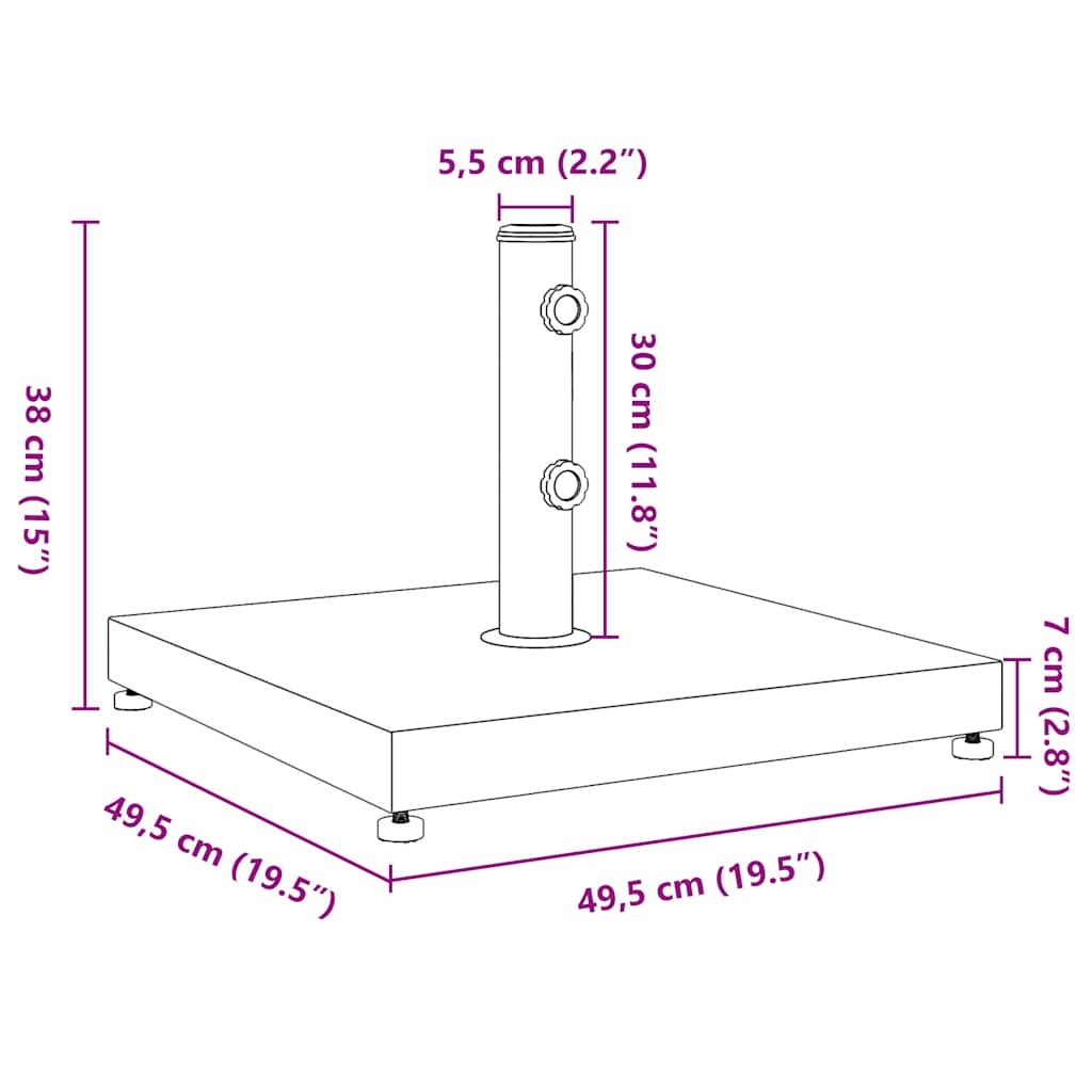 vidaXL Parasol Base Silver Stainless steel 304 and concrete Standard