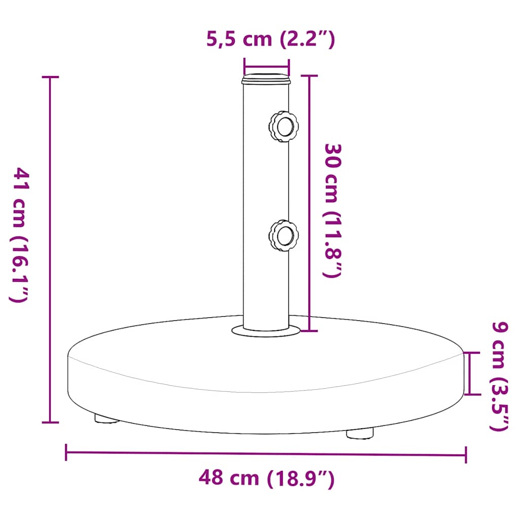 vidaXL Parasol Base Silver Stainless steel, concrete Large Parasol Base