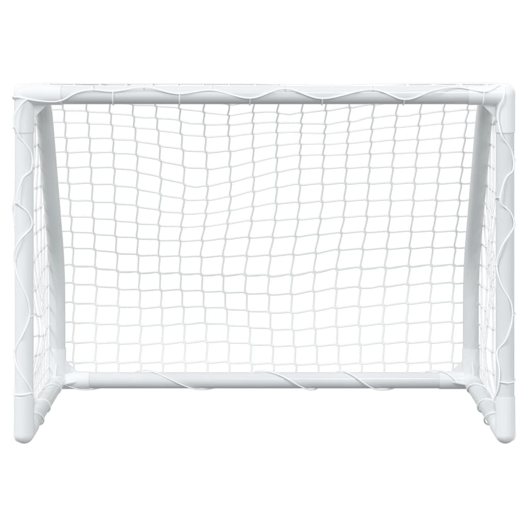 Kids' Football Goals 2 pcs with Ball White 64x35x48 cm Metal