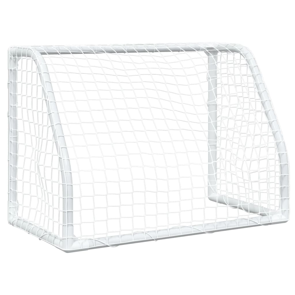 Kids' Football Goals 2 pcs with Ball White 64x35x48 cm Metal