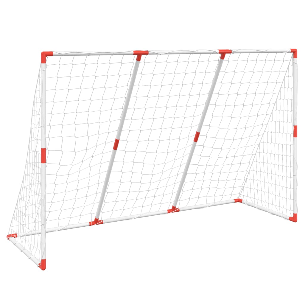 Kids' Football Goal with Balls 2-in-1 White 184x64x124 cm