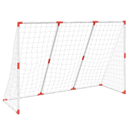 Kids' Football Goal with Balls 2-in-1 White 184x64x124 cm