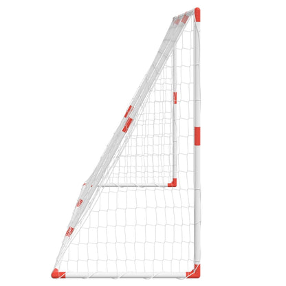 Kids' Football Goal with Balls 2-in-1 White 184x64x124 cm