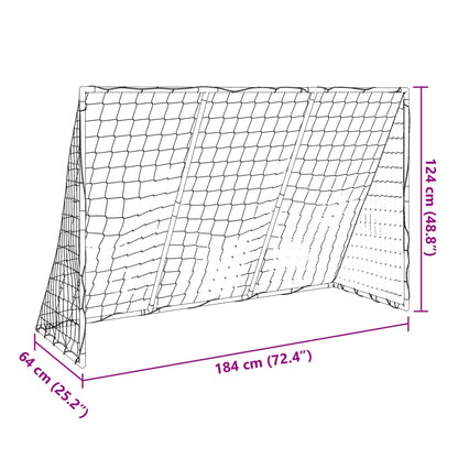 Kids' Football Goal with Balls 2-in-1 White 184x64x124 cm