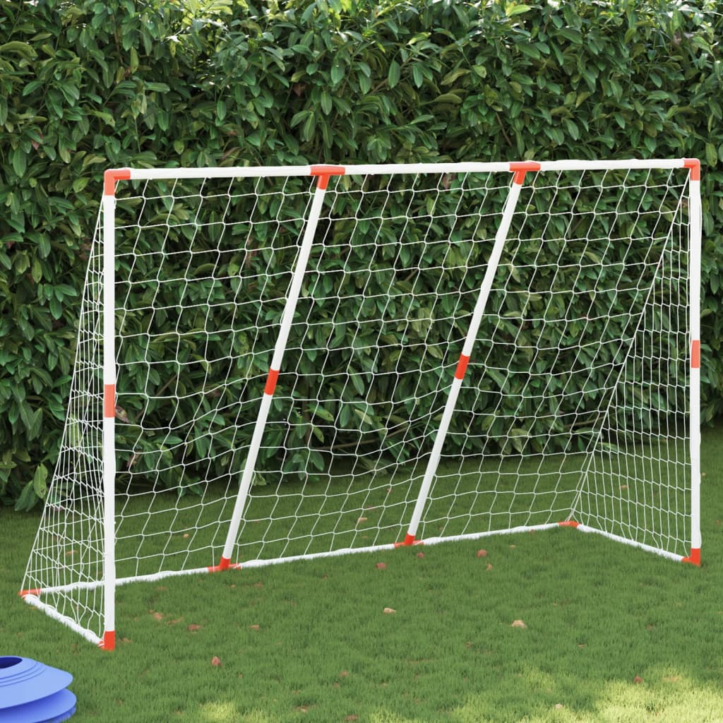 Kids' Football Goal with Balls 2-in-1 White 184x64x124 cm