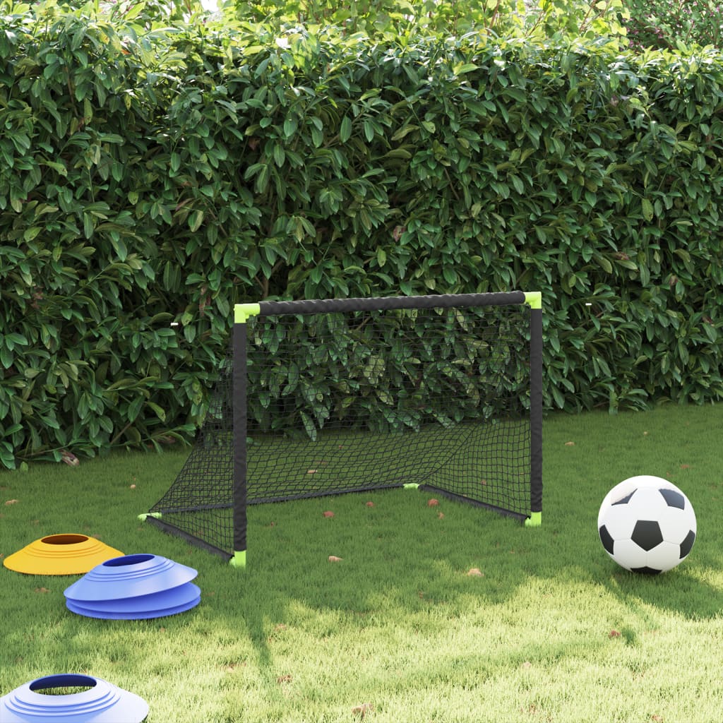 Kids' Football Goal Foldable Black 90x64x64 cm