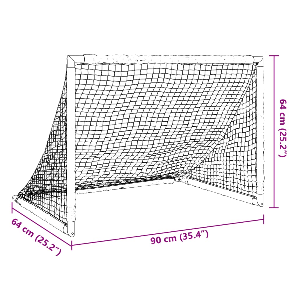 Kids' Football Goal Foldable Black 90x64x64 cm