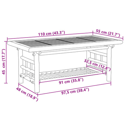 Coffee Table 43.3"x21.7"x17.7" Bamboo