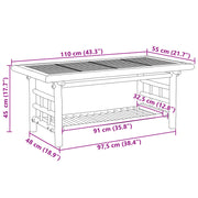 Coffee Table 43.3"x21.7"x17.7" Bamboo