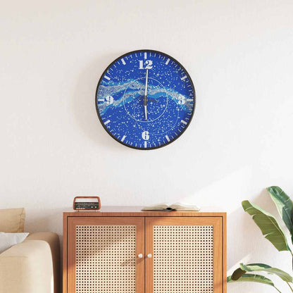 Wall Clock with Luminous Scales and Pointers Blue Ø30 cm