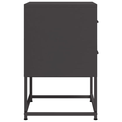 Bedside Cabinet Black 36x39x60.5 cm Steel