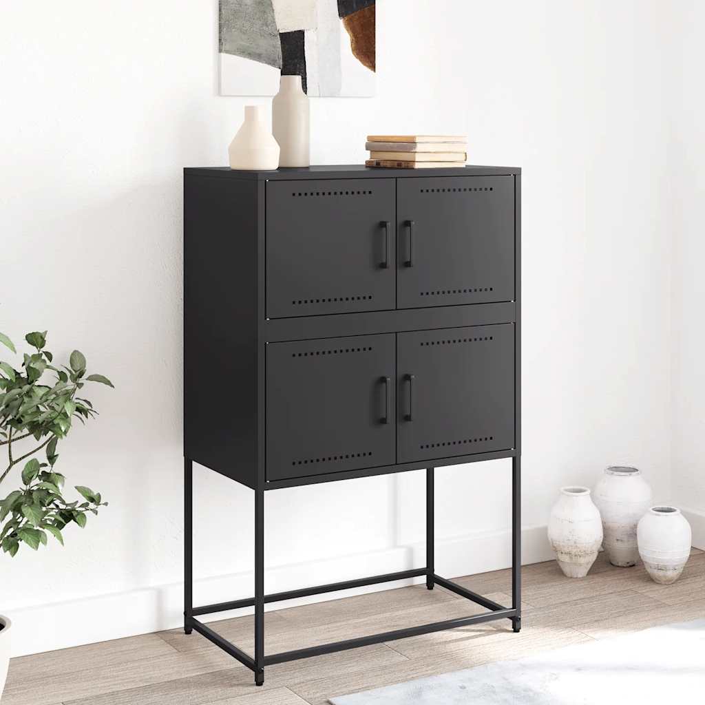 Sideboard Black 68.5x38.5x107 cm Steel