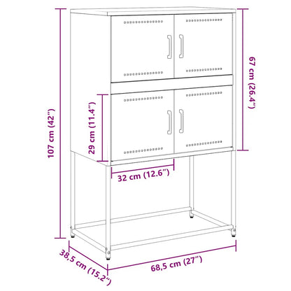 Sideboard Pink 68.5x38.5x107 cm Steel