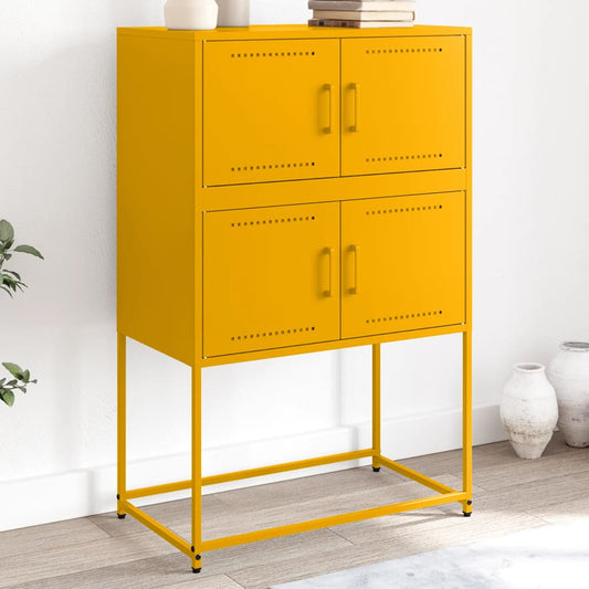 Sideboard Mustard Yellow 68.5x38.5x107 cm Steel