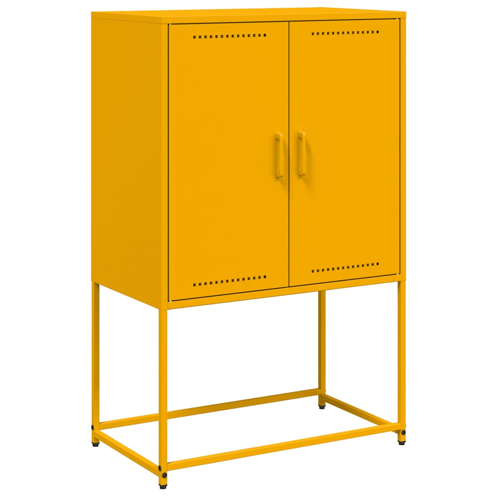 Highboard Mustard Yellow 68.5x38.5x107 cm Steel